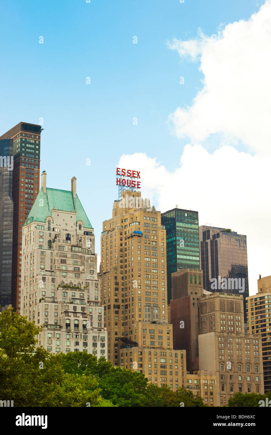 New York City building tops, Jumeirah Essex House, USA Banque D'Images