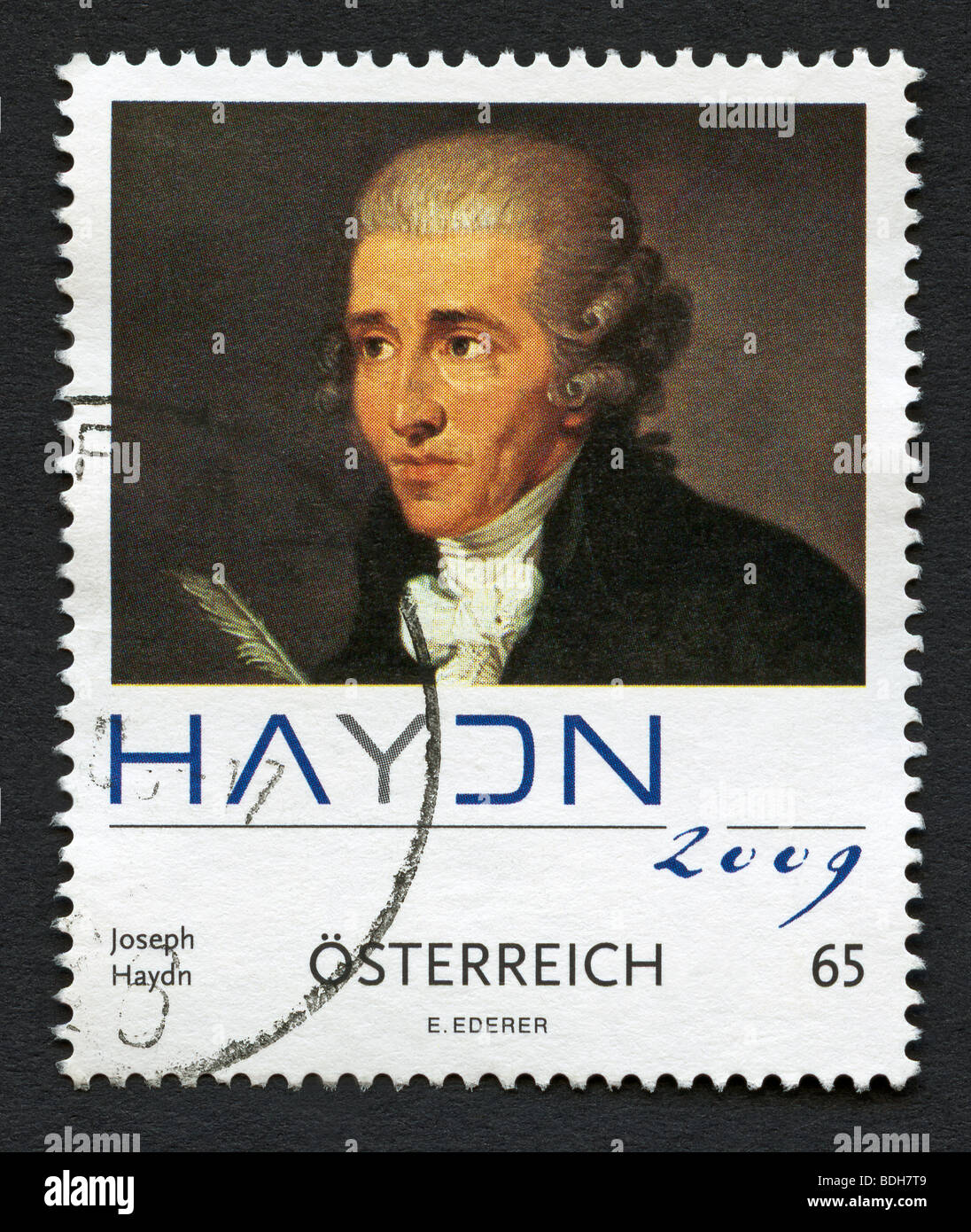 Franz Joseph Haydn, compositeur autrichien sur timbre autrichien Banque D'Images