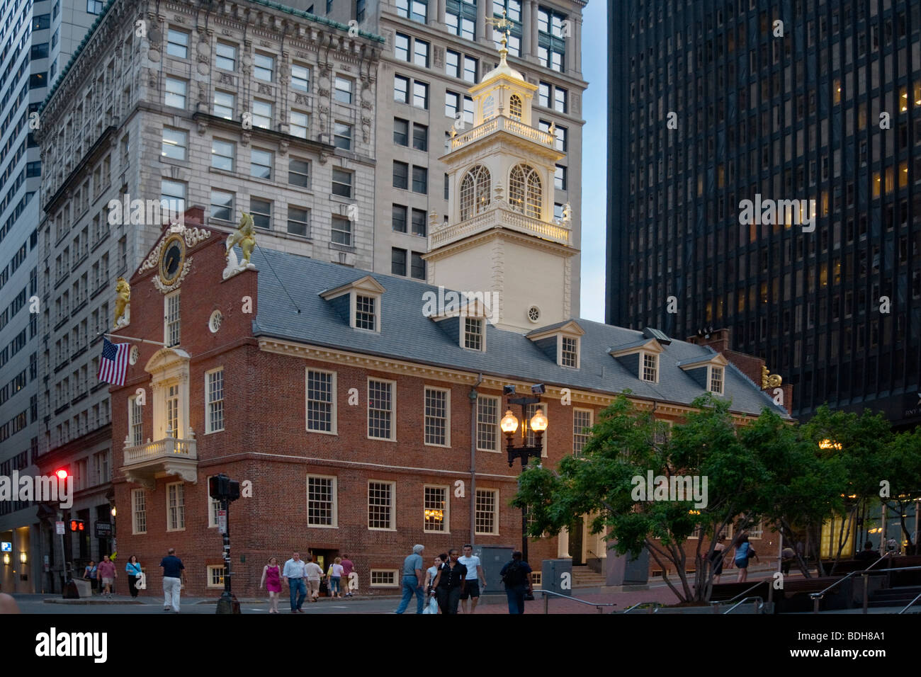 Le Old State House Construit en 1713 est le plus ancien bâtiment colonial encore debout - BOSTON (MASSACHUSETTS) Banque D'Images