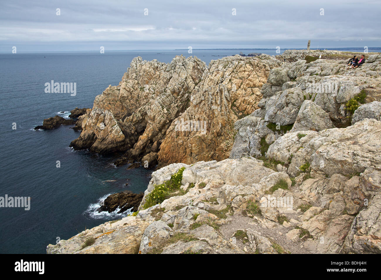 Pointe de Penhir sur la côte de Bretagne en France Banque D'Images