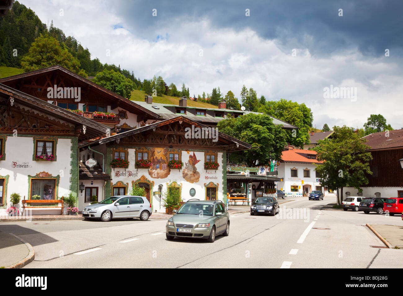 Des petits de Wallgau dans les Alpes bavaroises, l'Allemagne, de l'Europe Banque D'Images