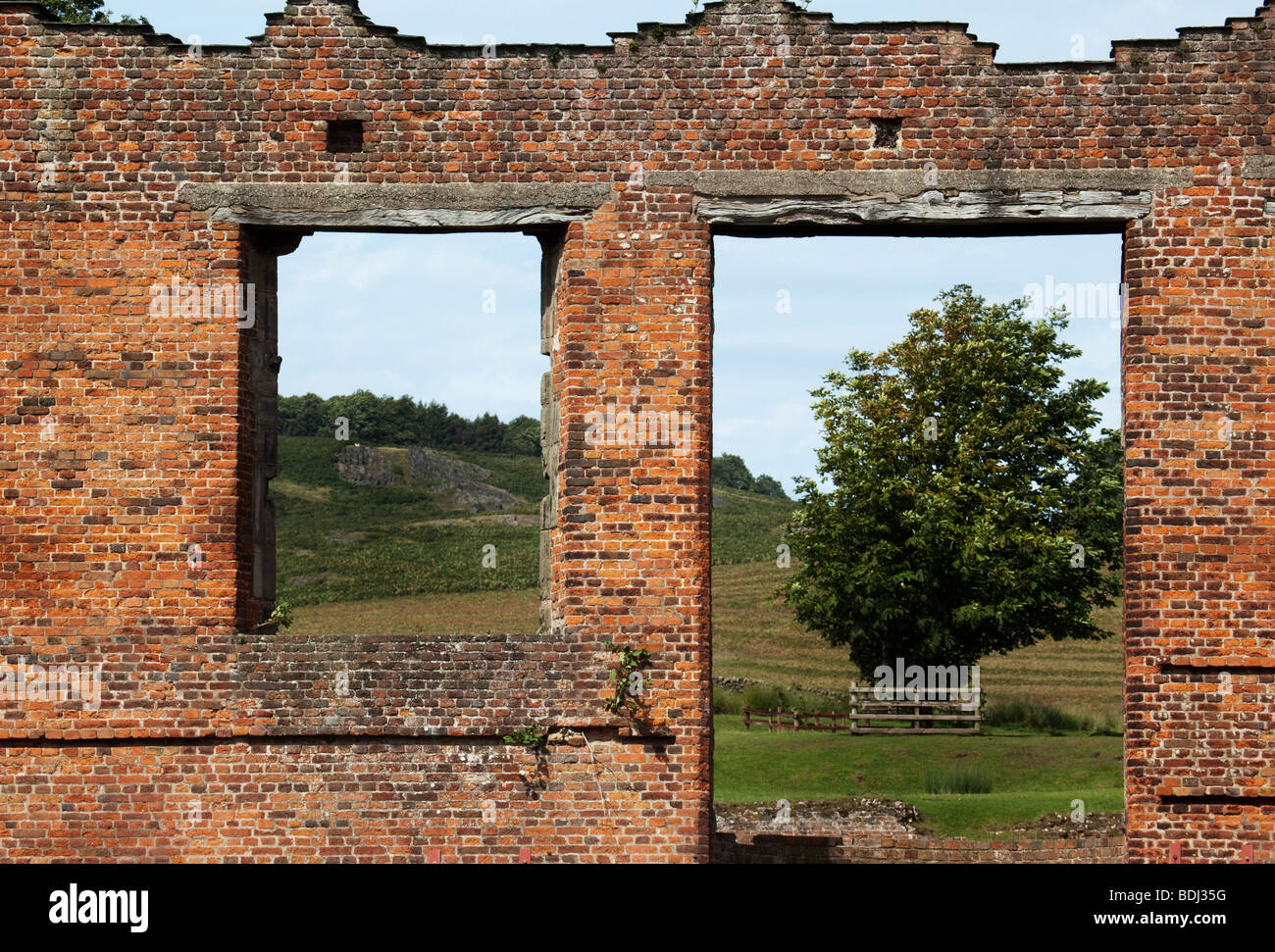 Ruines de Bradgate House à Bradgate Park dans le Leicestershire.Angleterre Banque D'Images