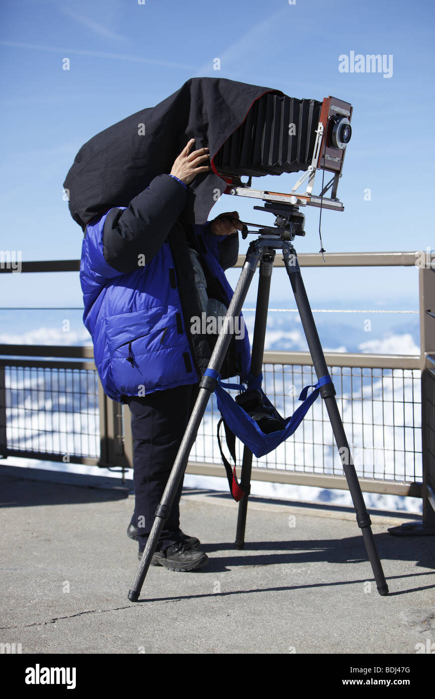 Photographe de montagne grand format Banque D'Images