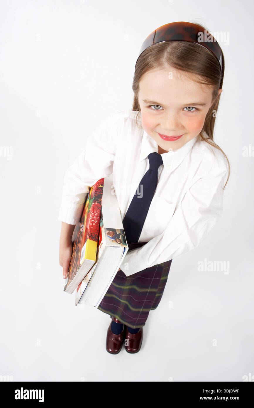 Girl Wearing School Uniform Banque D'Images