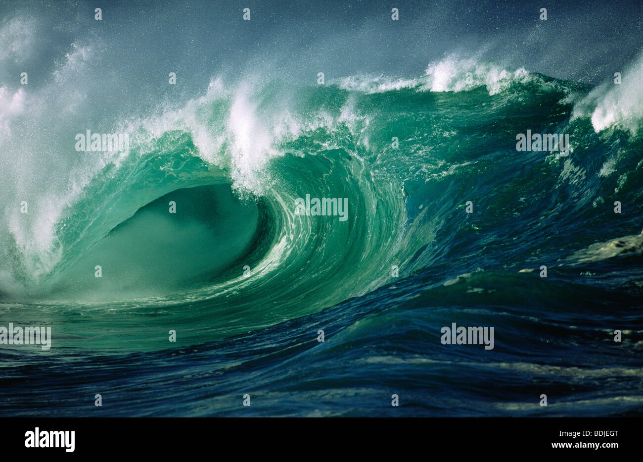 Tempête, vague, l'océan, Waimea Bay, Hawaii Banque D'Images