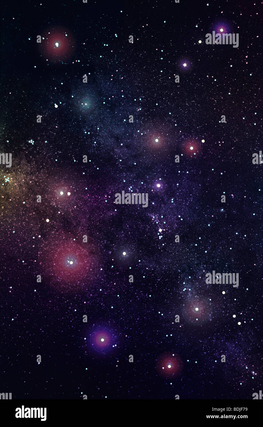 L'espace, étoiles, nébuleuses, Résumé Banque D'Images