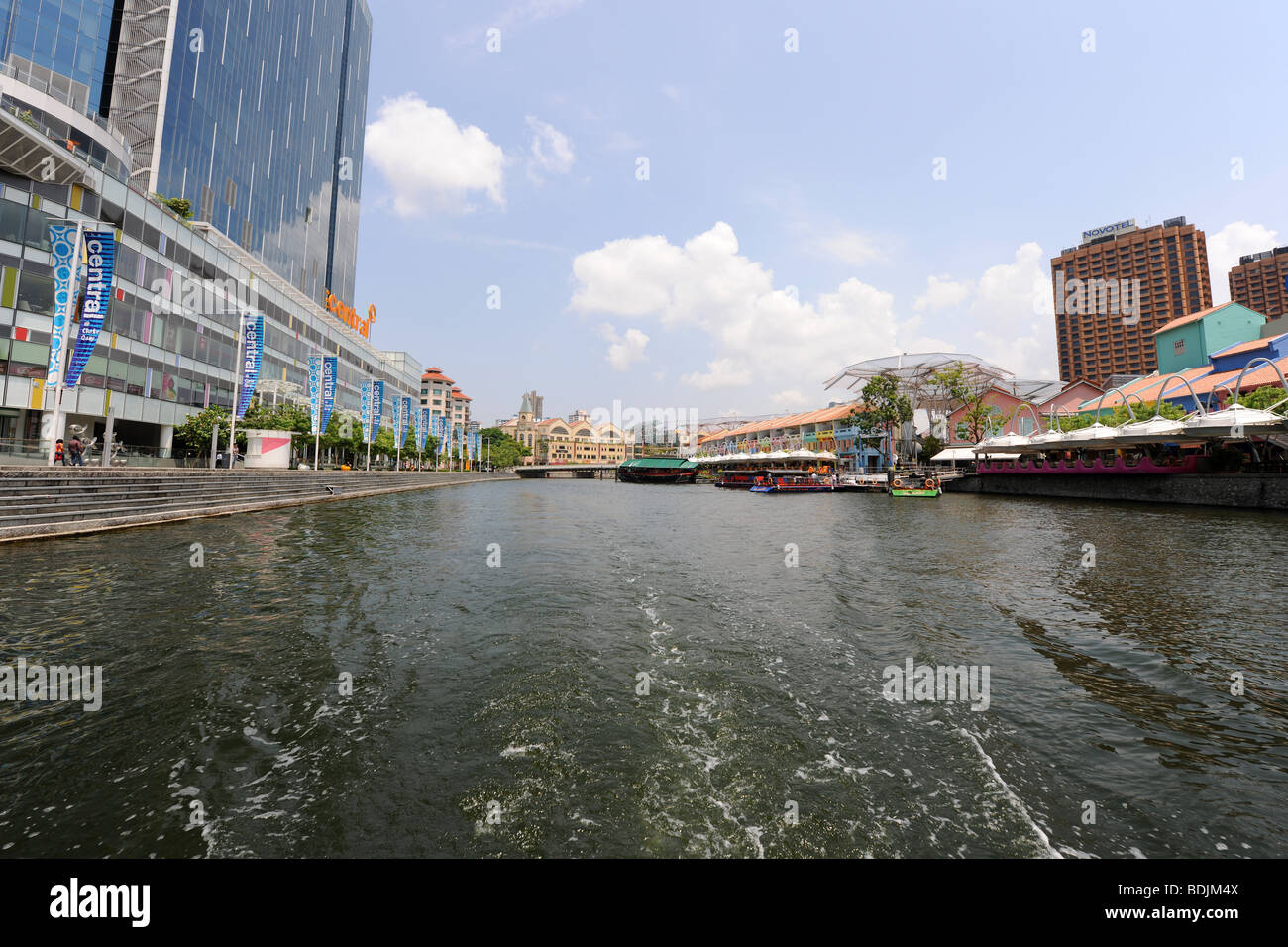 Centre commercial central, Clarke Quay, Singapour, Singapour River Banque D'Images