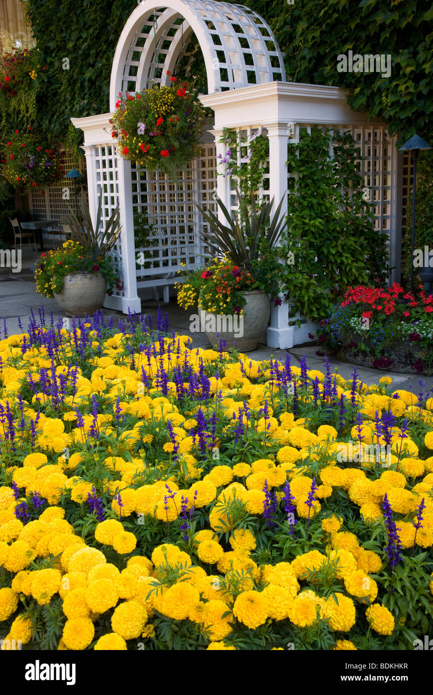 Jardin à l'italienne, les Jardins Butchart, Victoria, île de Vancouver, Colombie-Britannique, Canada. Banque D'Images