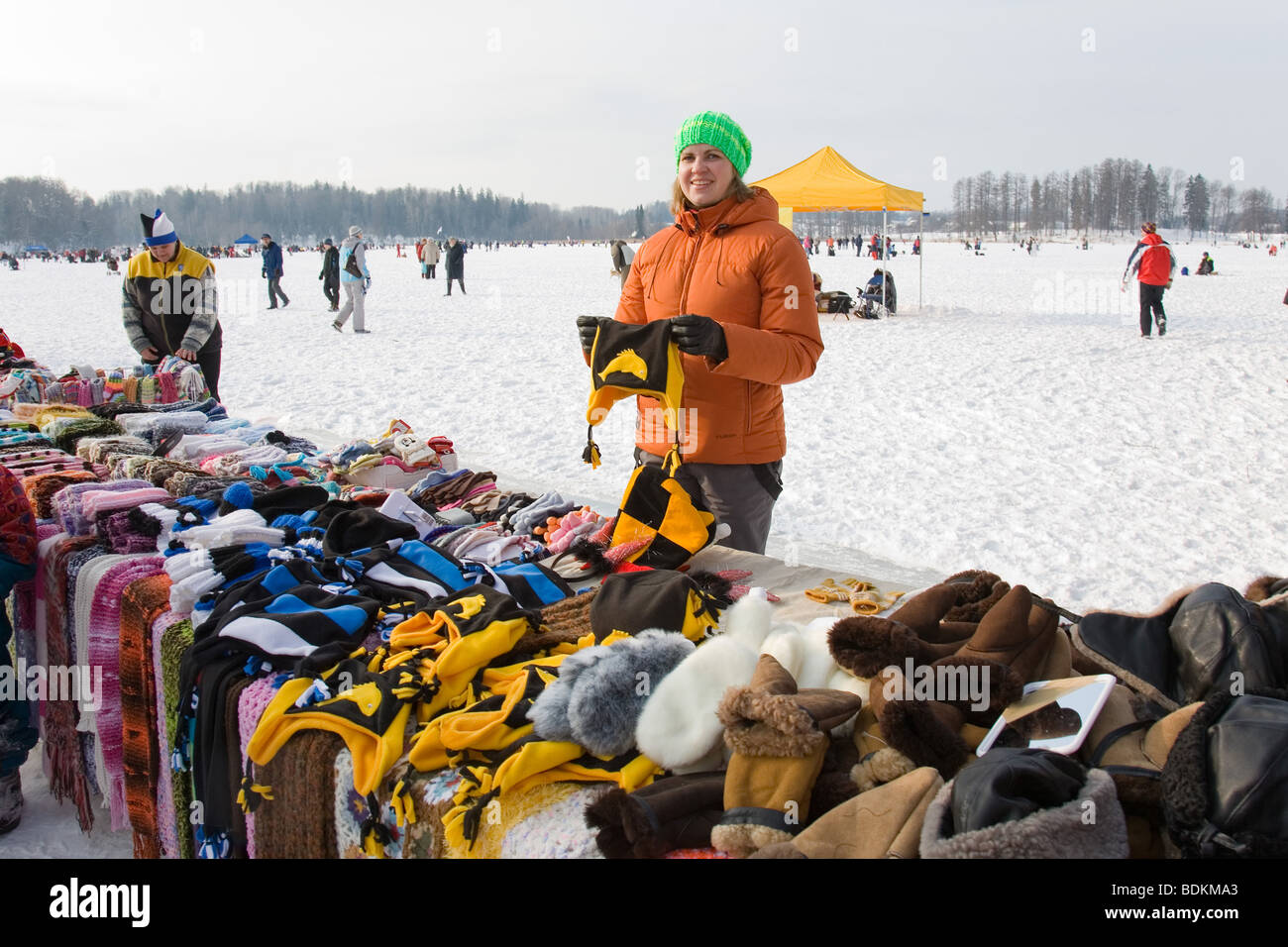 Juste sur le lac Pühajärv, Valga County, l'Estonie, Europe Banque D'Images