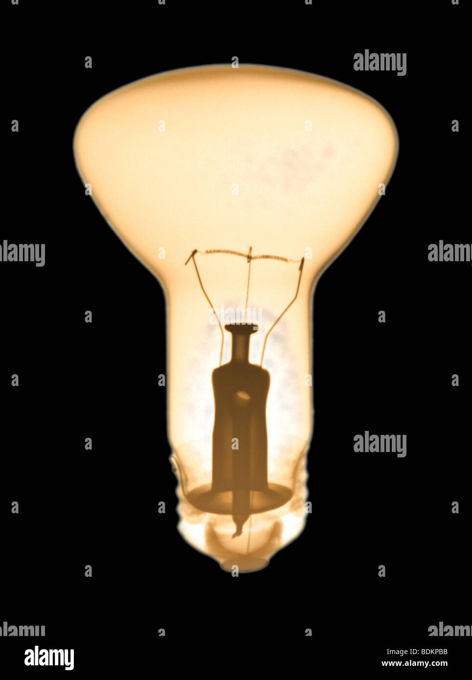 Renforcement de couleur x-ray d'une ampoule à incandescence Banque D'Images