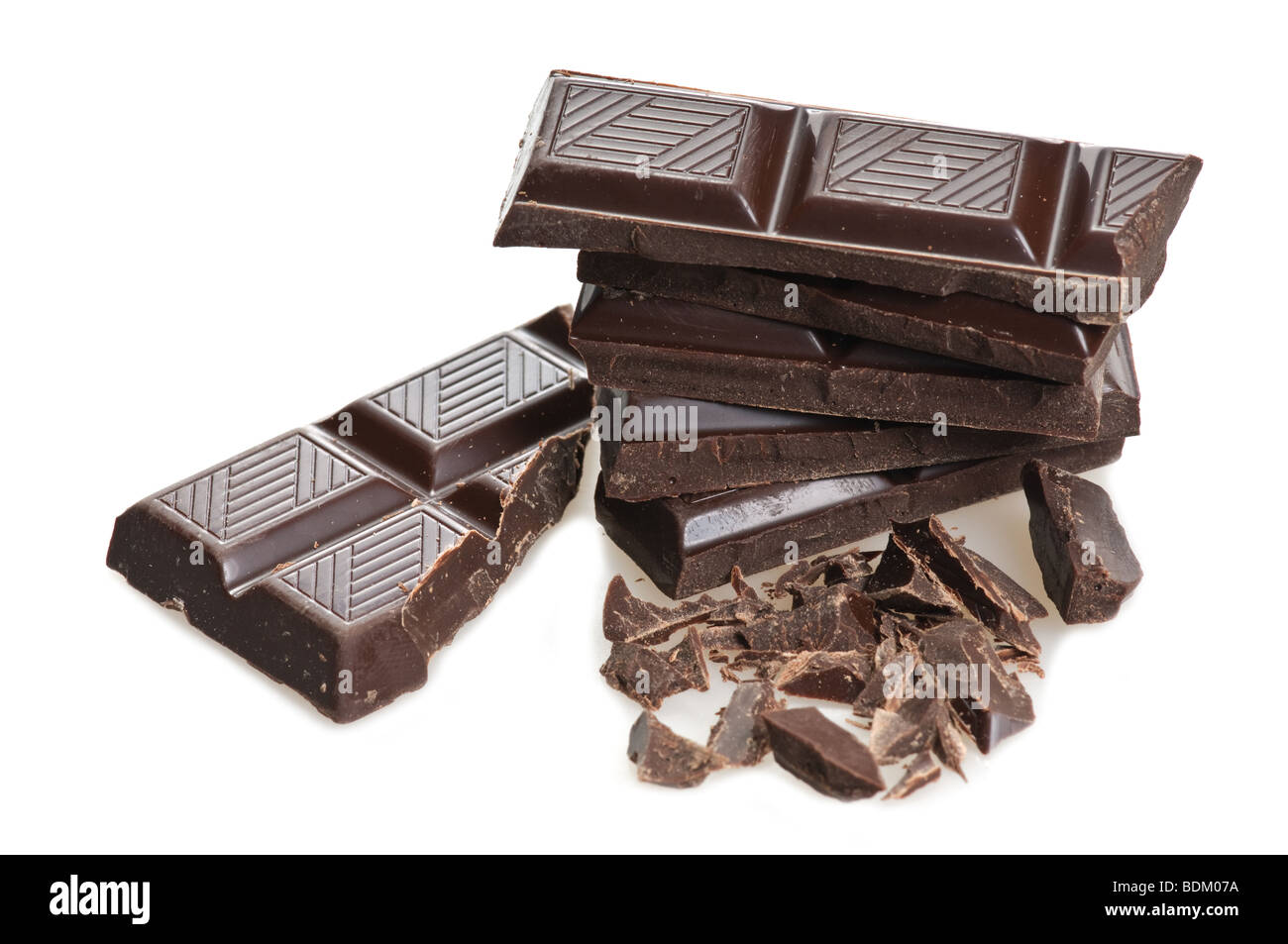 Chocolat sur fond blanc cassé avec copie espace Banque D'Images