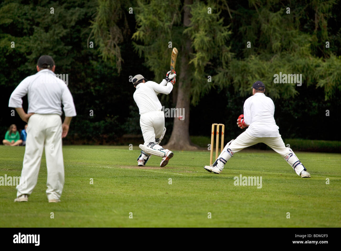 Jouer au cricket dans le parc Chiswick House Londres Banque D'Images