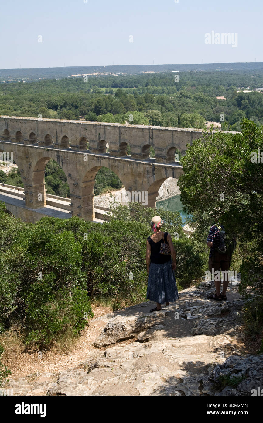 Le Pont du Gard, Nîmes, France Banque D'Images