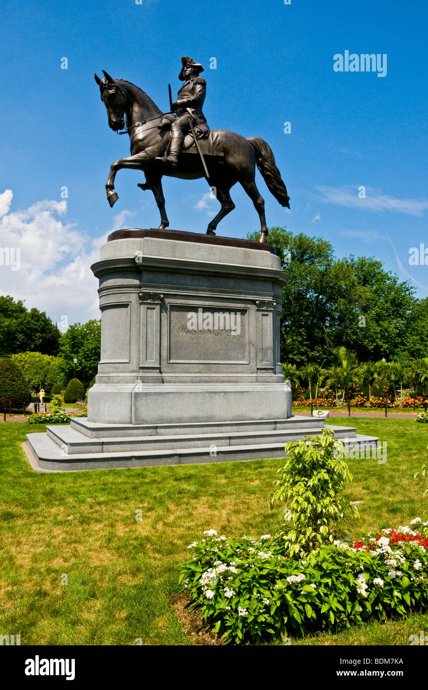 Statue de George Washington's Back Bay Boston Massachusetts jardin public Banque D'Images