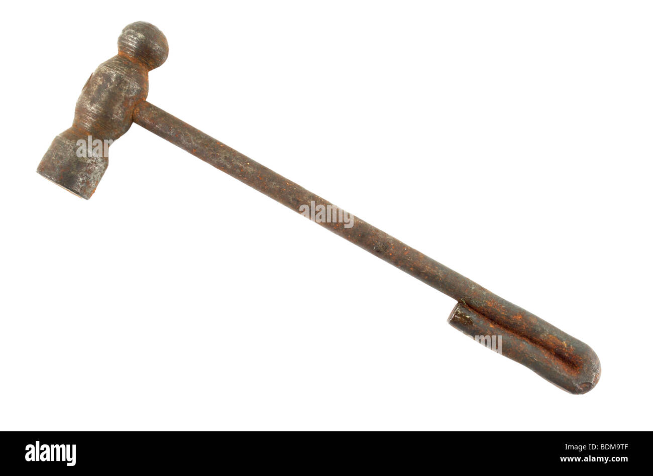 Vintage petit marteau à panne ronde avec poignée courbée intéressant Banque D'Images