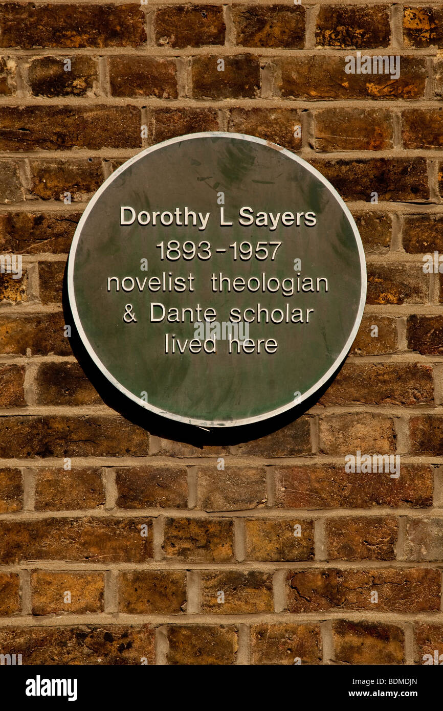 L Plaque-Dorothy mur Sayers Banque D'Images