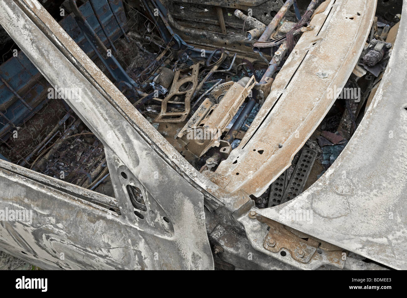 Des crashed automobile - France. Banque D'Images