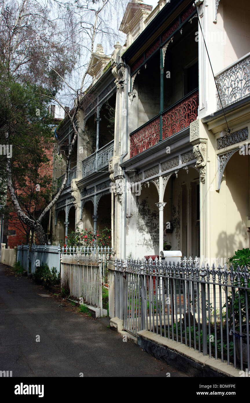 Aperçu de l'habitation de l'époque victorienne, Melbourne, Australie. Banque D'Images