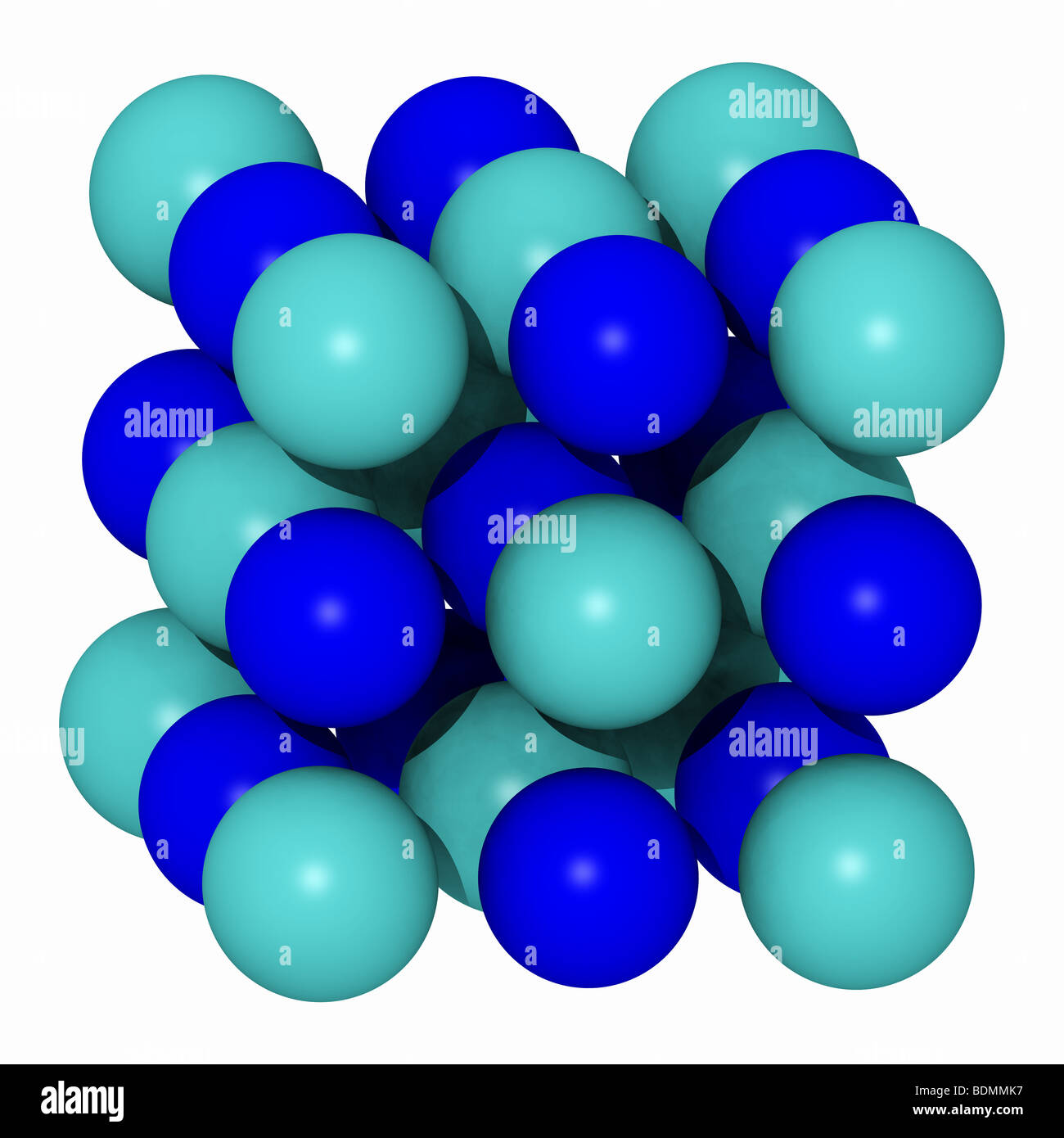 3D computer graphics modèle du réseau cristallin de sel, chlorure de sodium Banque D'Images