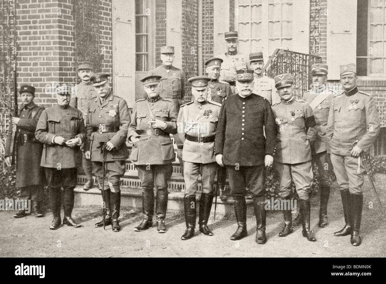 Deuxième réunion du conseil de guerre des Alliés, mars 1916. Tous les détails dans la description. Banque D'Images