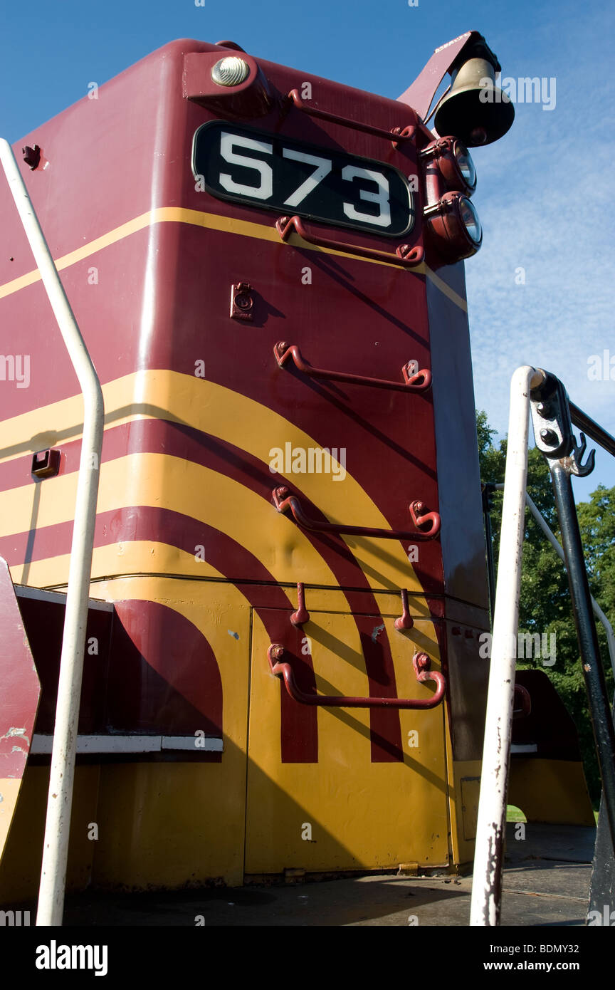 Boston and Maine Railroad Engine, North Conway, NH railroad station, un monument historique national Banque D'Images