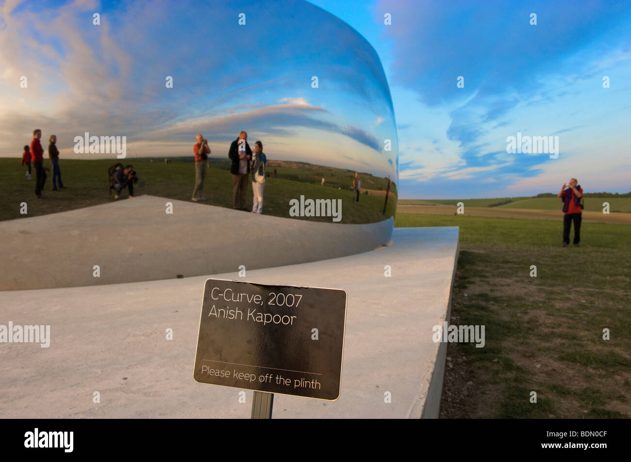 Courbe C Anish Kapoor Brighton Festival Sussex Downs 2009 Banque D'Images