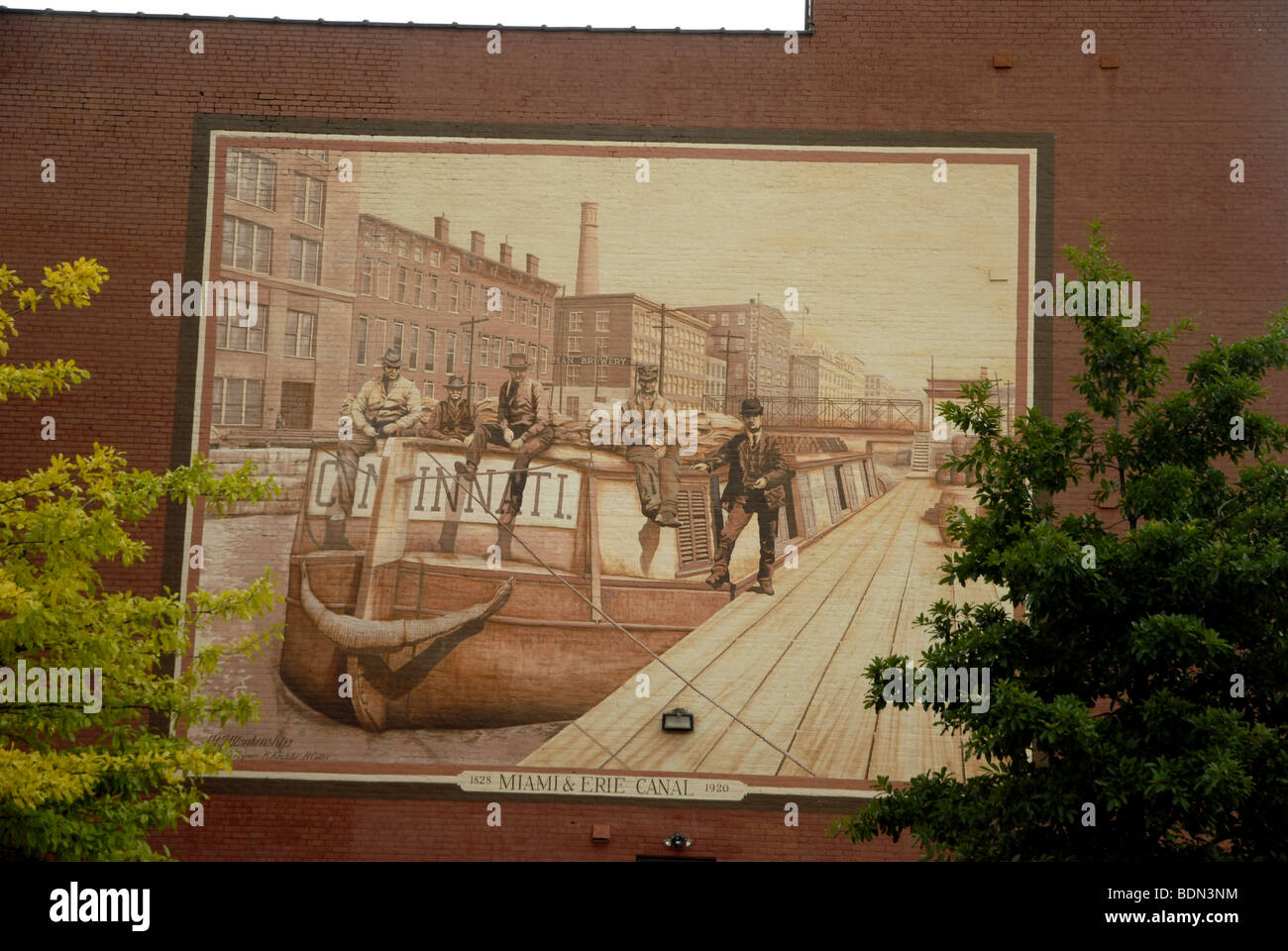 Une murale de Erie Canal à Cincinnati, Ohio Banque D'Images