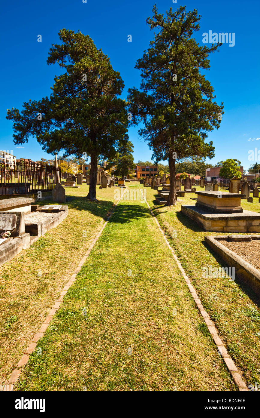 Cimetière historique de St Johns à Parramatta Banque D'Images