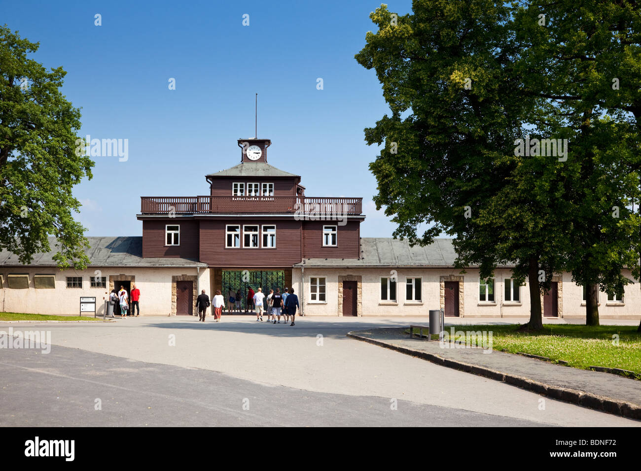 Camp de concentration de Buchenwald, porte d'Ettersberg, Germany, Europe Banque D'Images