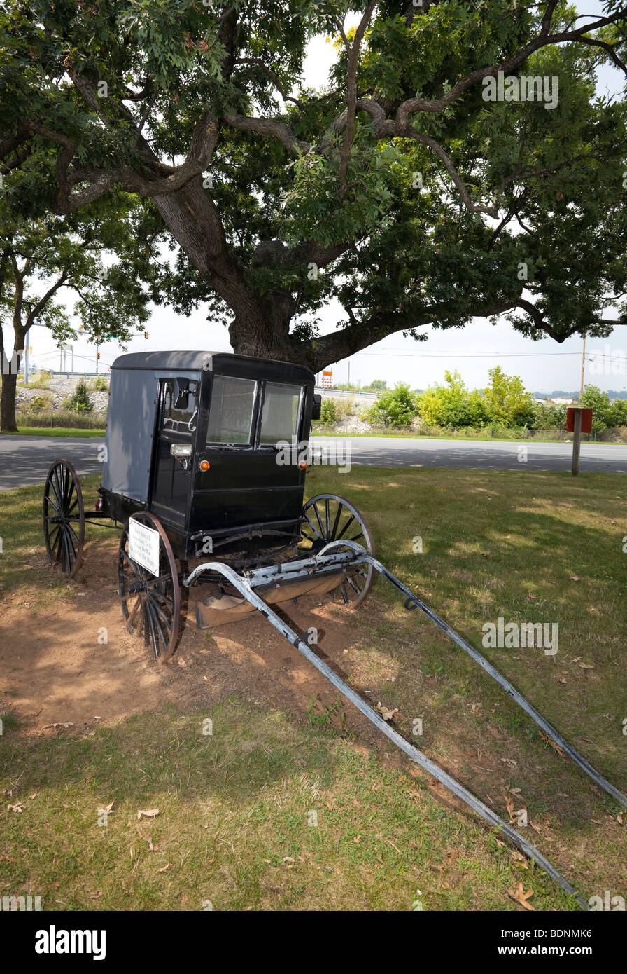 Buggy Amish, New York, Pennsylvania Dutch Country, USA Banque D'Images