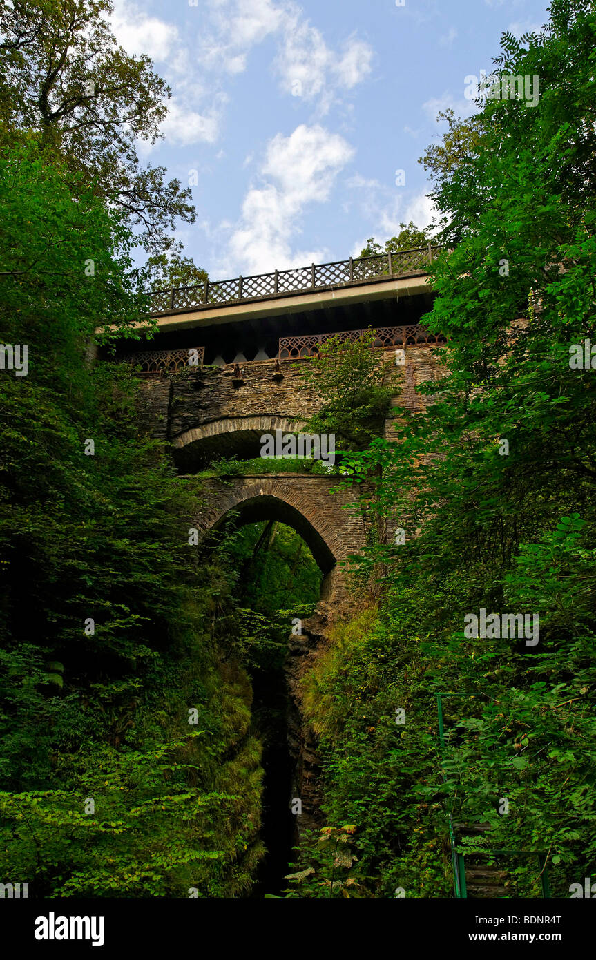 Les trois ponts à Devil's Bridge Banque D'Images