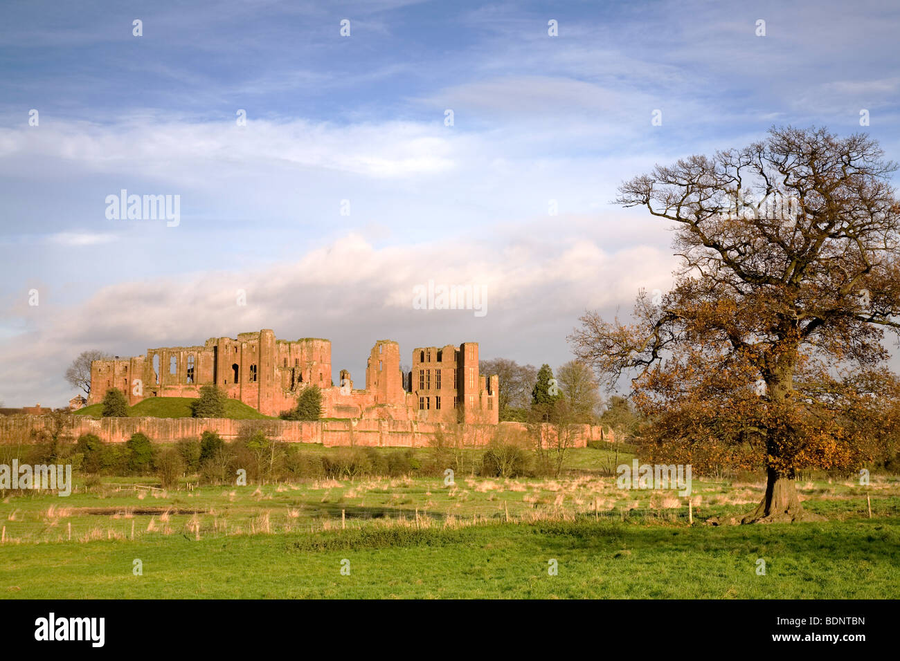 Le château de Kenilworth Warwickshire vu depuis le sud-ouest. Banque D'Images