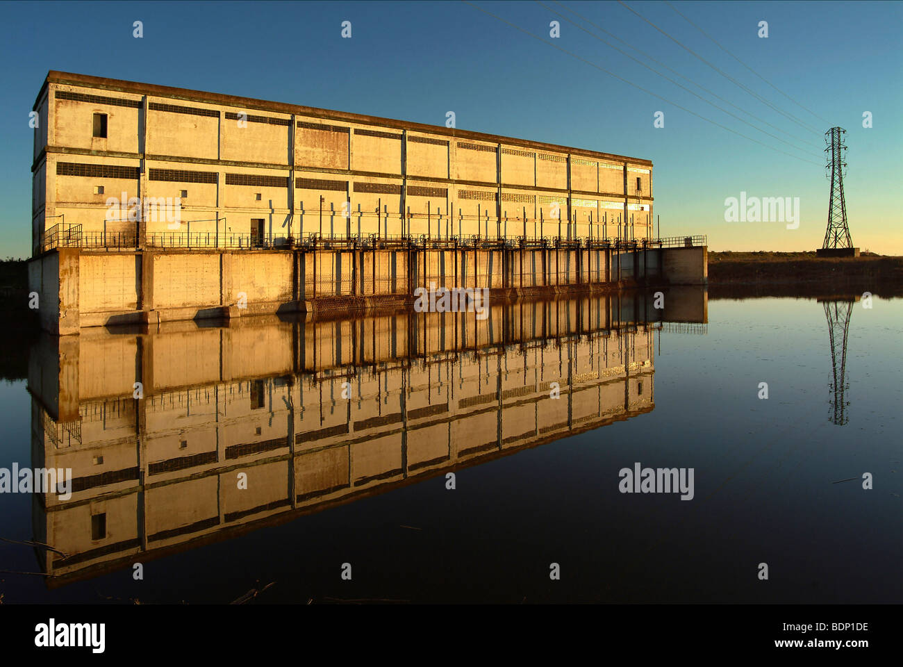 La station de pompage près de Isla Mayor, Séville, Espagne Banque D'Images