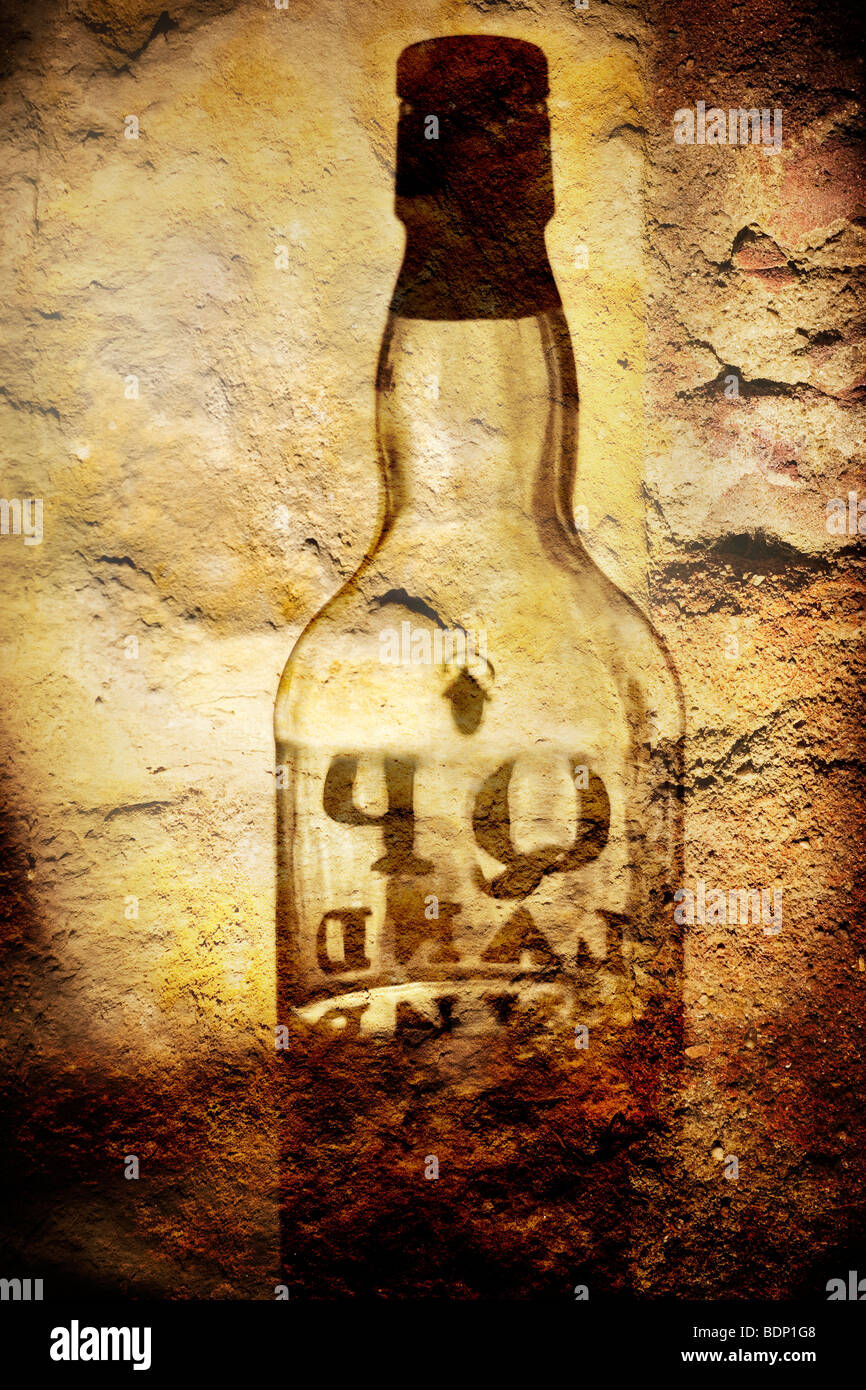 Digital composite d'une bouteille whisly Banque D'Images