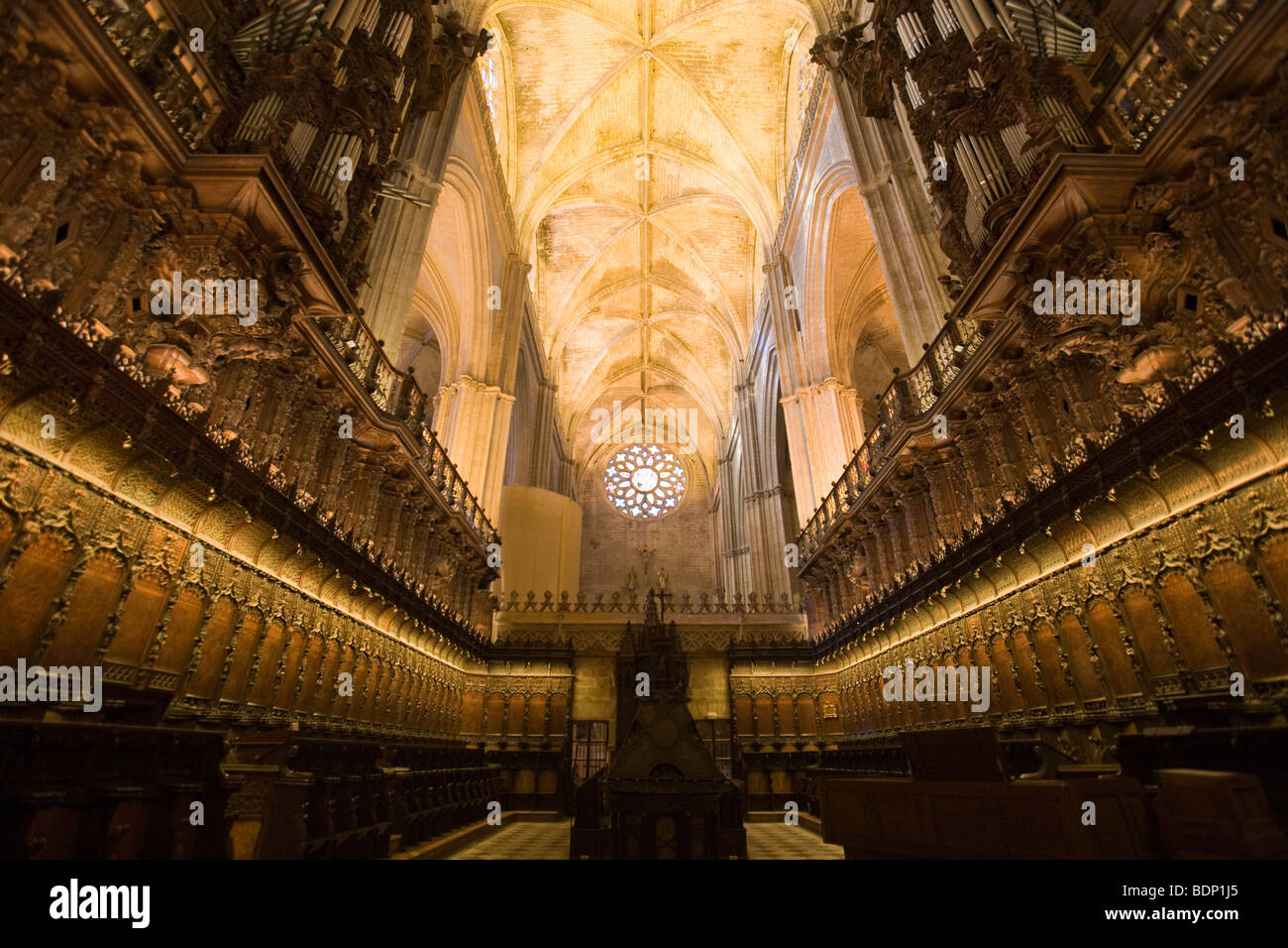 Choeur de la cathédrale de Séville, Espagne Banque D'Images