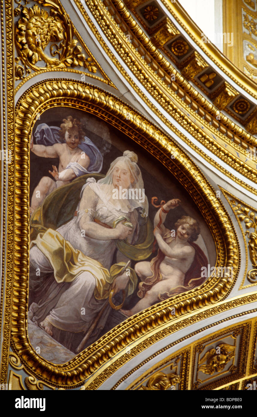 Rome Italie Santa Maria Maggiore Chapelle Sixtine Peinture de Tamar Pares Zara sur Coupole Banque D'Images