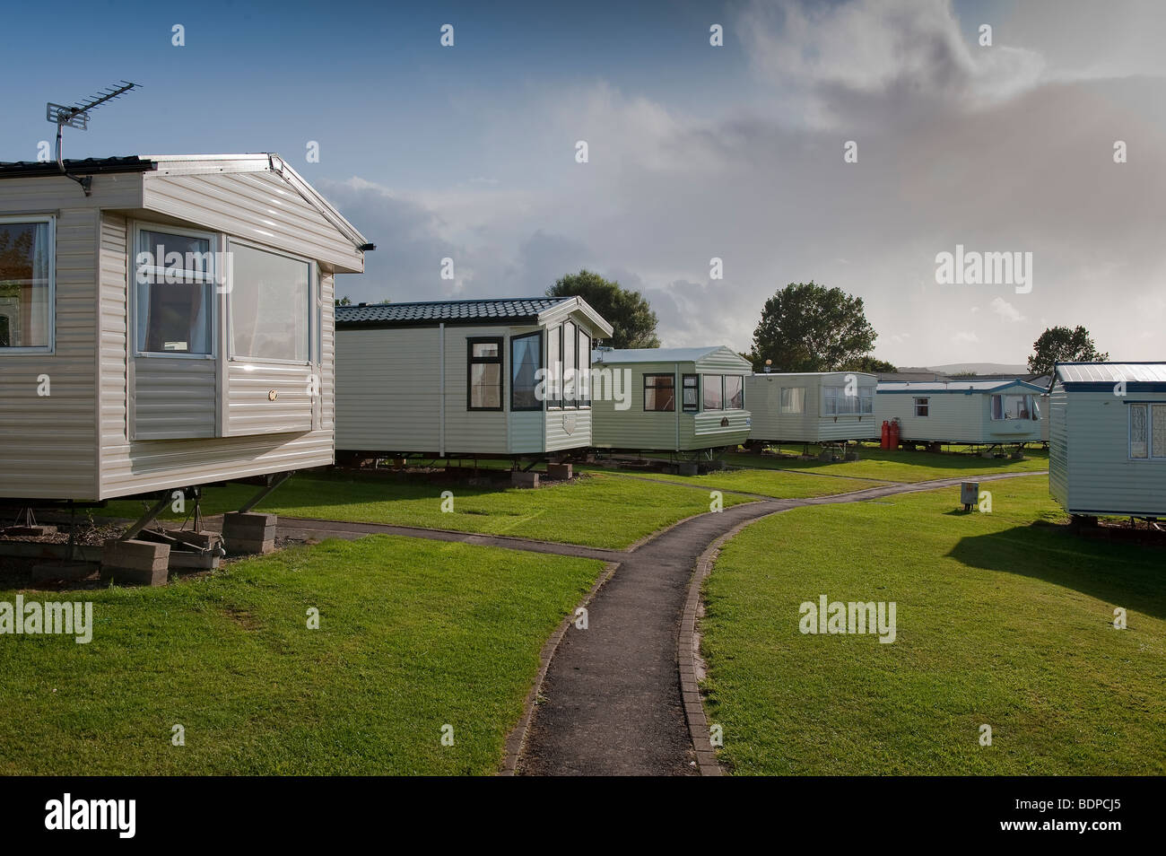 Caravan Park Holiday Home site à Doniford, Somerset avec Calor Gas Cylinders Banque D'Images