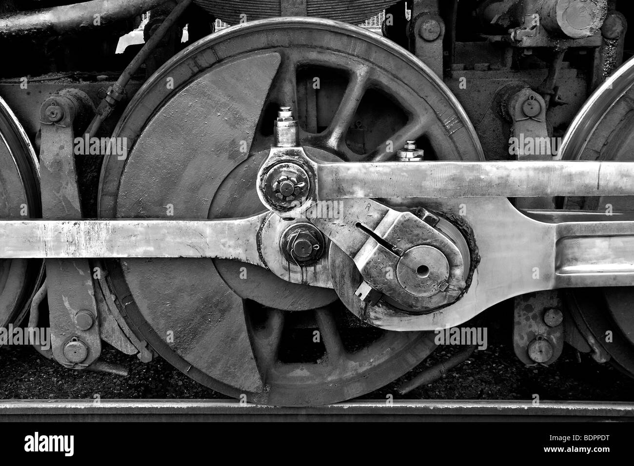 La roue d'un train Banque D'Images