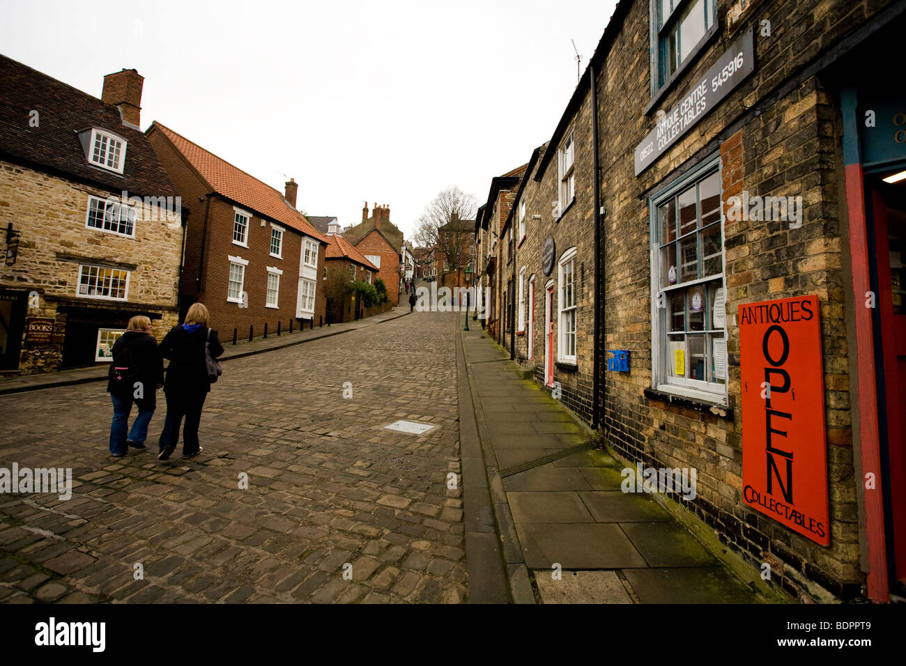 Côte raide à Lincoln. Ce qui est aussi une attraction touristique populaire. Banque D'Images