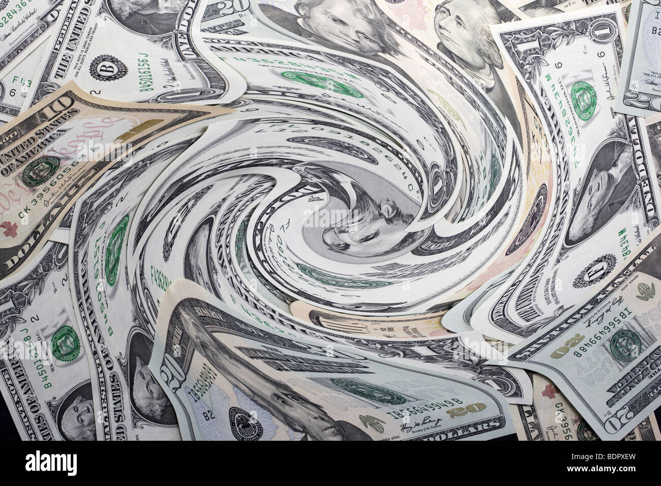 Dollar dans maelstrom Banque D'Images