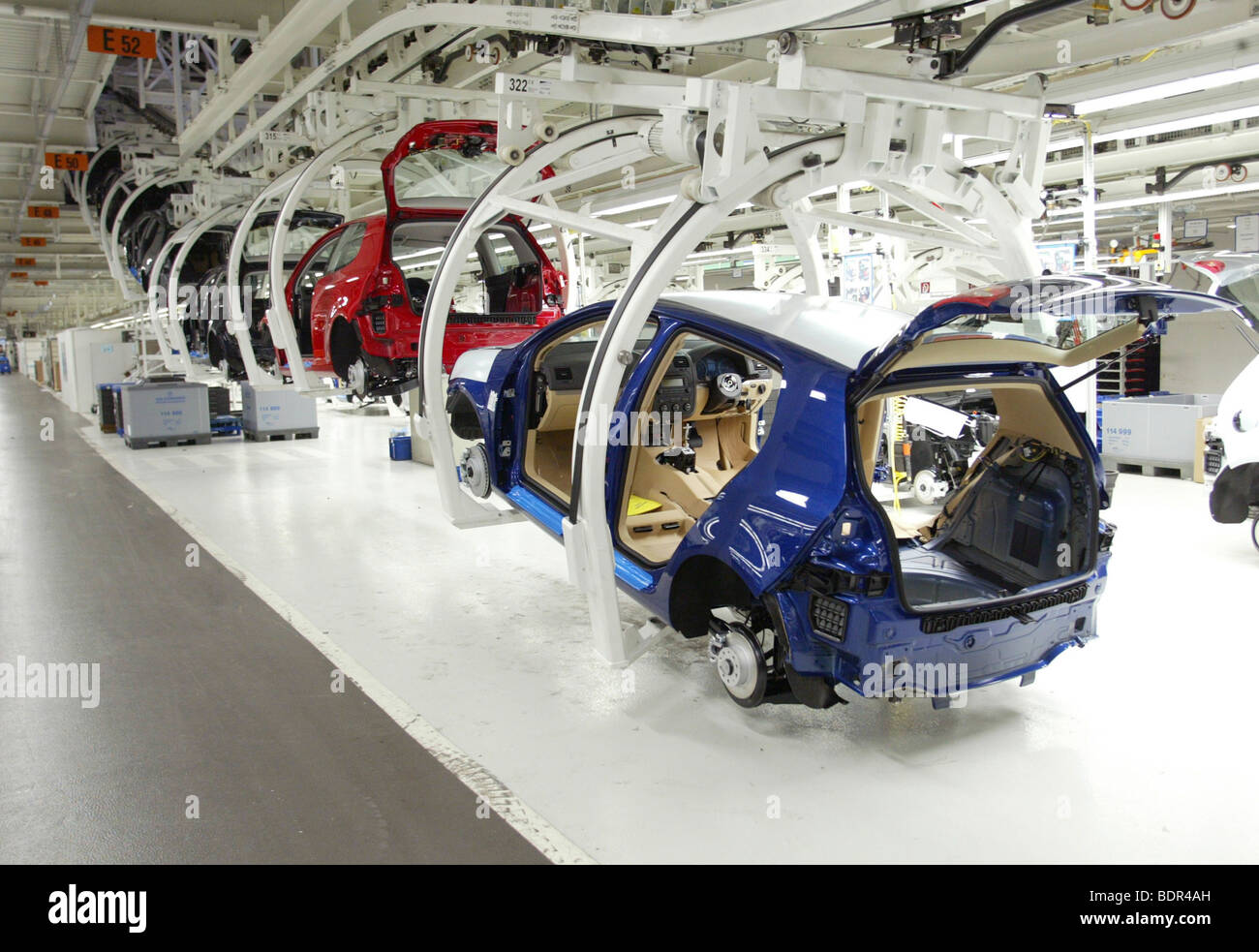 Hier auf dem Karosserien Fliessband . Banque D'Images