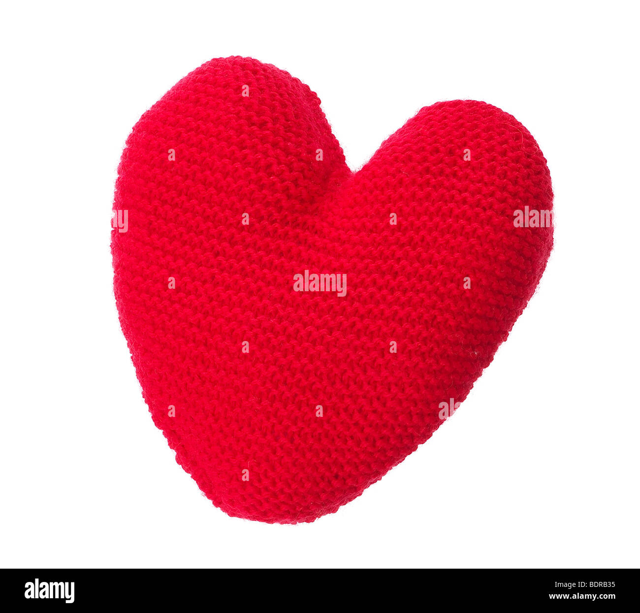 Coussin coeur tricoté Banque D'Images