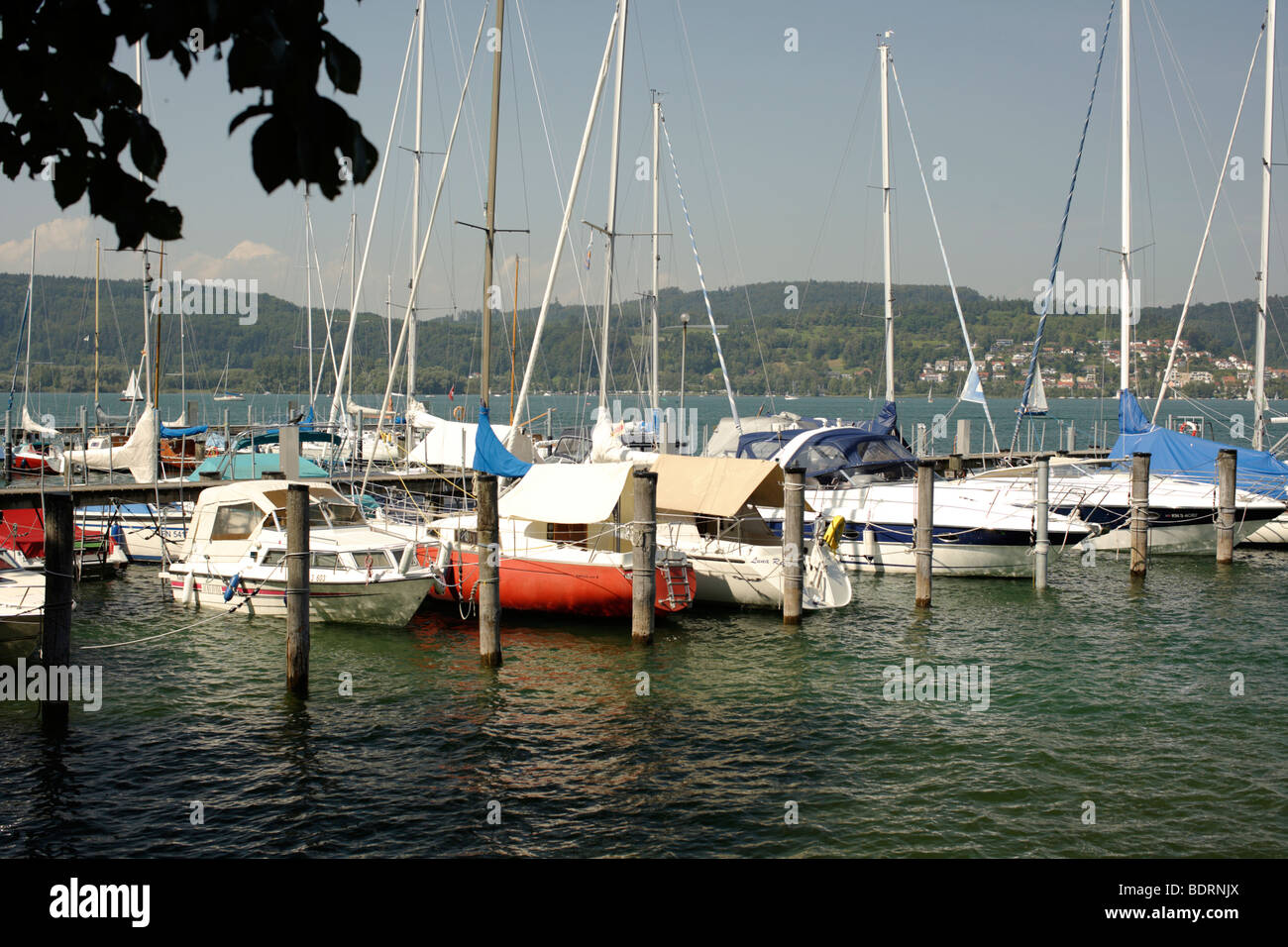 Bodman port Dock, le lac de Constance, Bodman-Ludwigshafen, Bade-Wurtemberg, Allemagne, Europe Banque D'Images