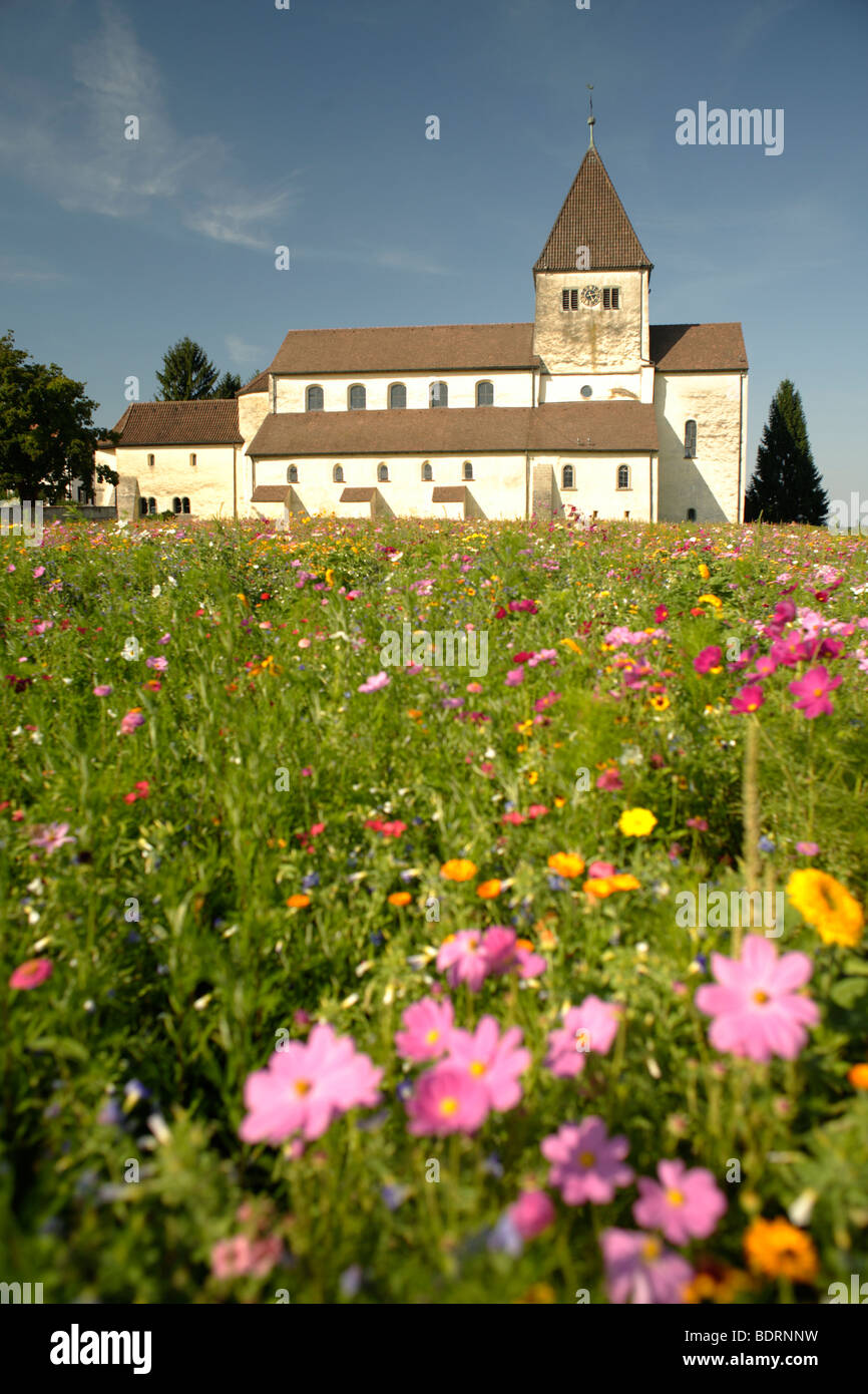 La fin de l'époque carolingienne et ottonienne construite Basilique de Saint Georges en Oberzell Reichenau, l'île, le lac de Constance, Allemagne Banque D'Images