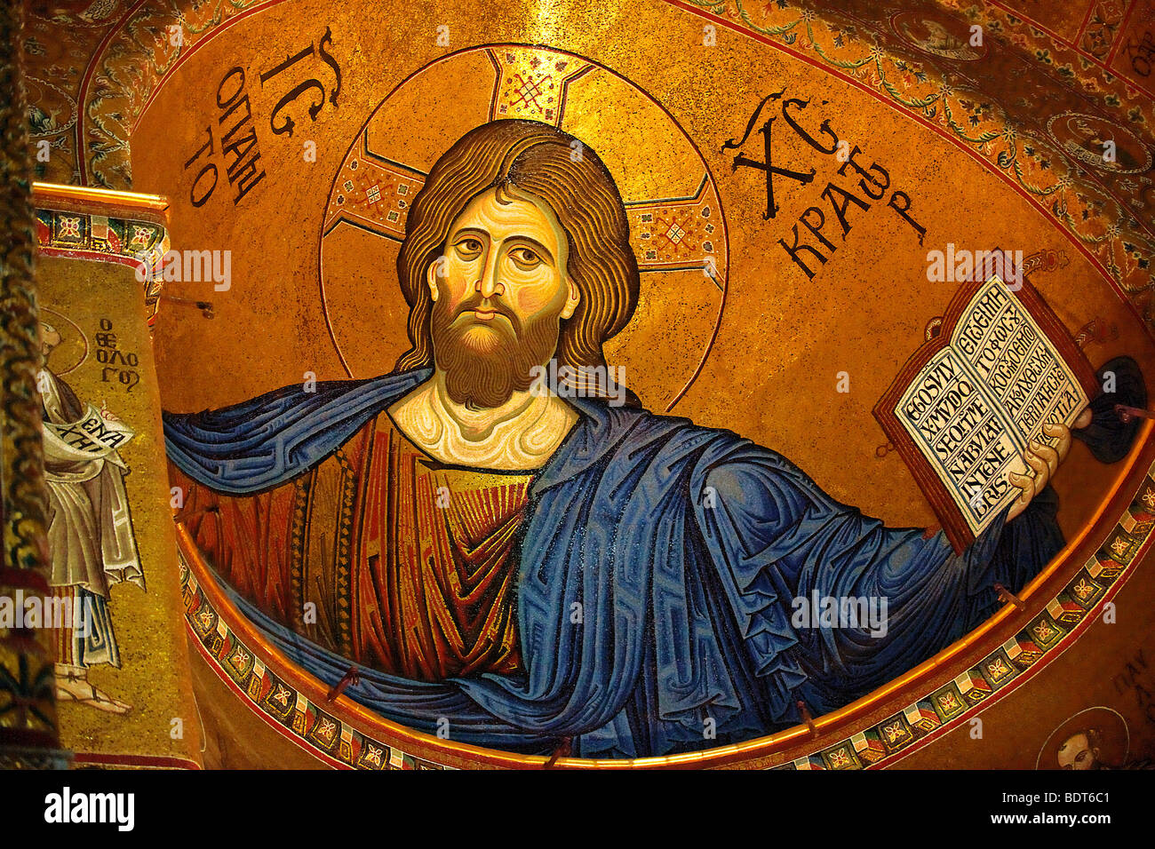 Des mosaïques byzantines de Jésus Christ dans la cathédrale de Monreale - Palerme - Sicile Banque D'Images
