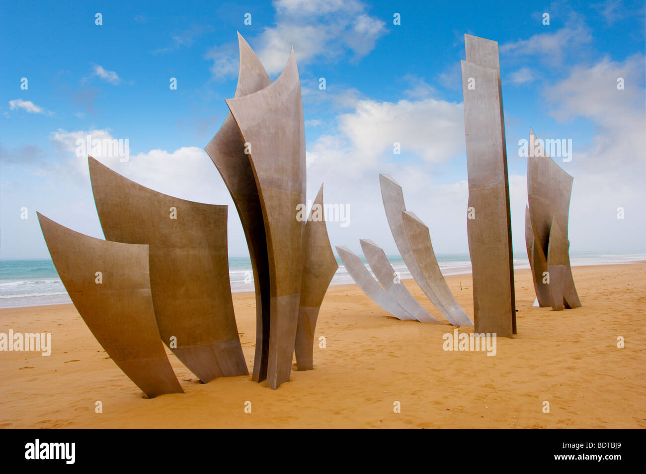 - Anibre Braves Leas Bannon sculptures sur Omaha Beach - Normandie France Banque D'Images
