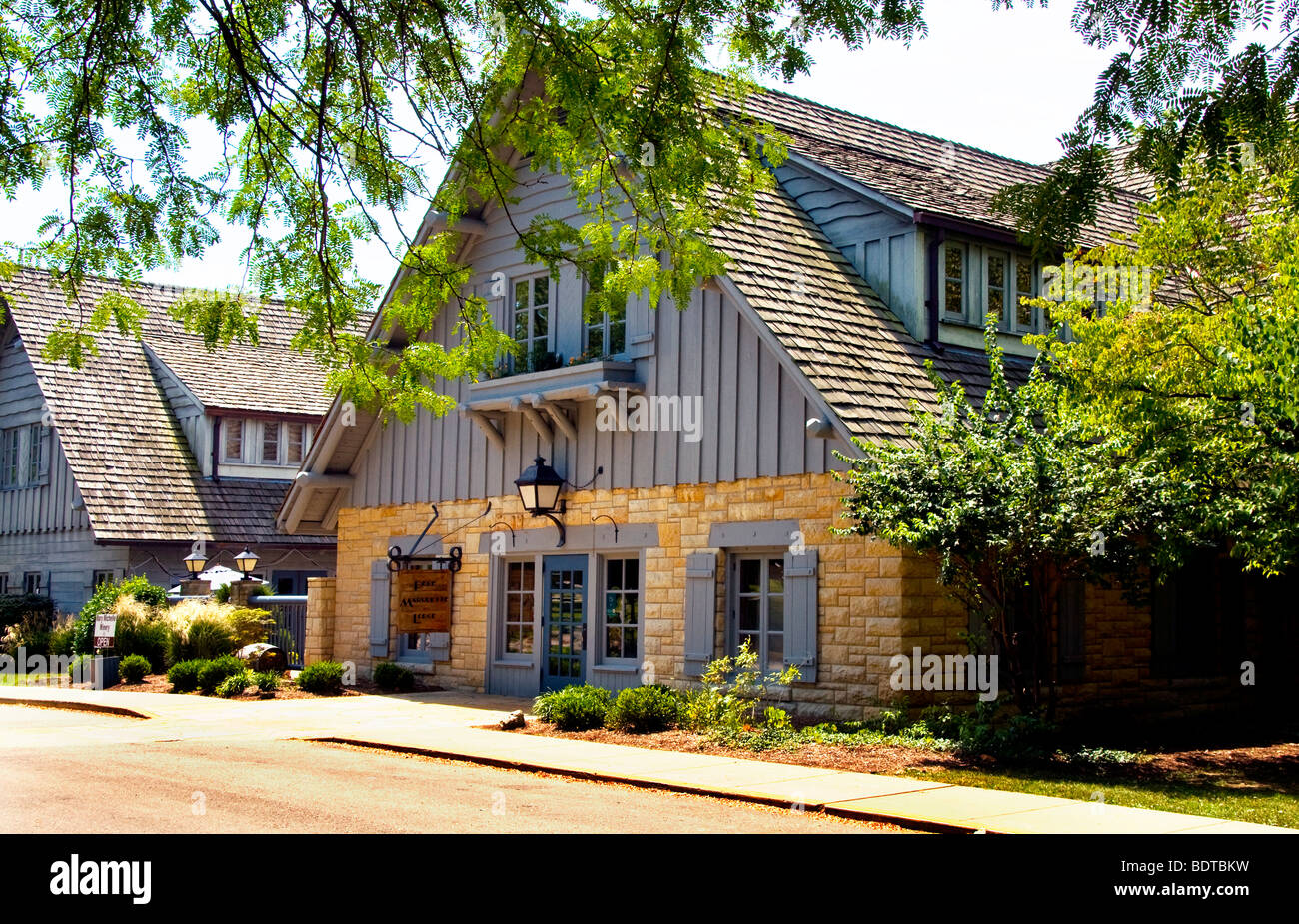 Le Lodge at Pere Marquette State Park qui est un arrêt le long de la réunion des grands fleuves Scenic Byway . Banque D'Images