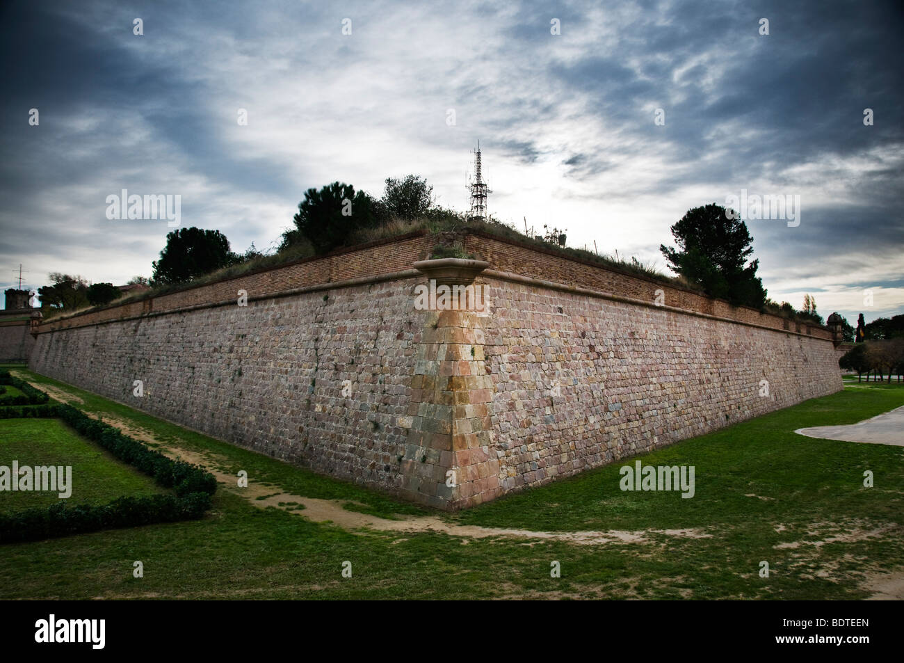 Château de Montjuic, à Barcelone, en Espagne. Banque D'Images