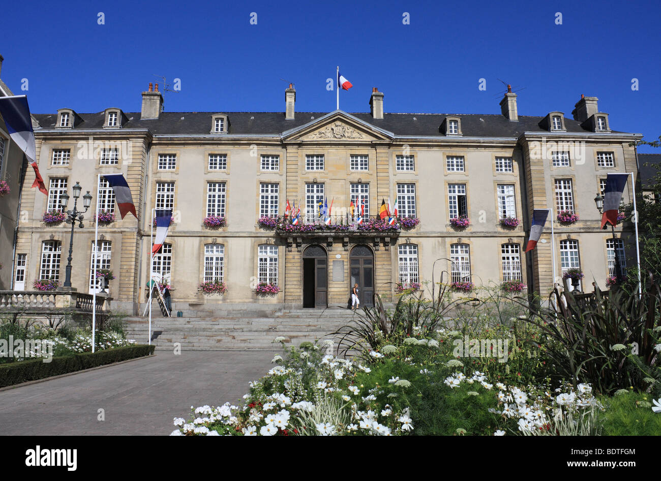 Bayeux, Normandie, France. Accueil de la célèbre Tapisserie de Bayeux. Banque D'Images