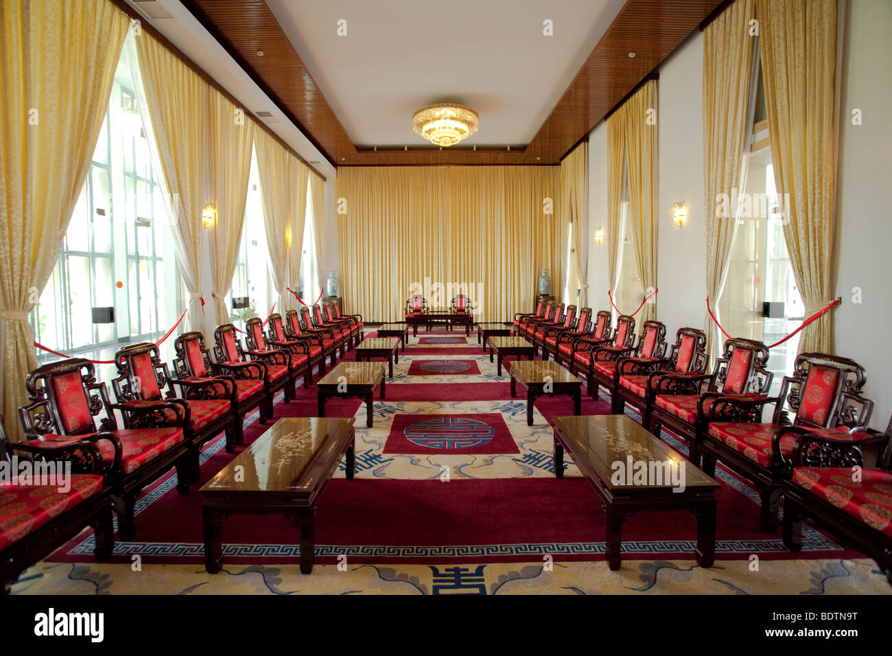 Salle de réunion au Palais de la réunification à Saigon Banque D'Images